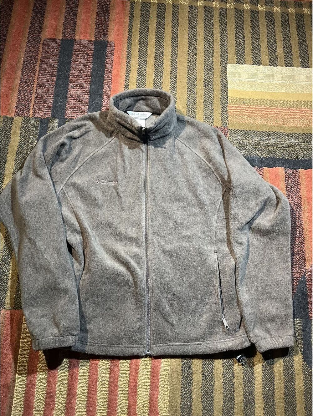 Columbia Fleece Jacket Women's XL Taupe Brown Full Zip